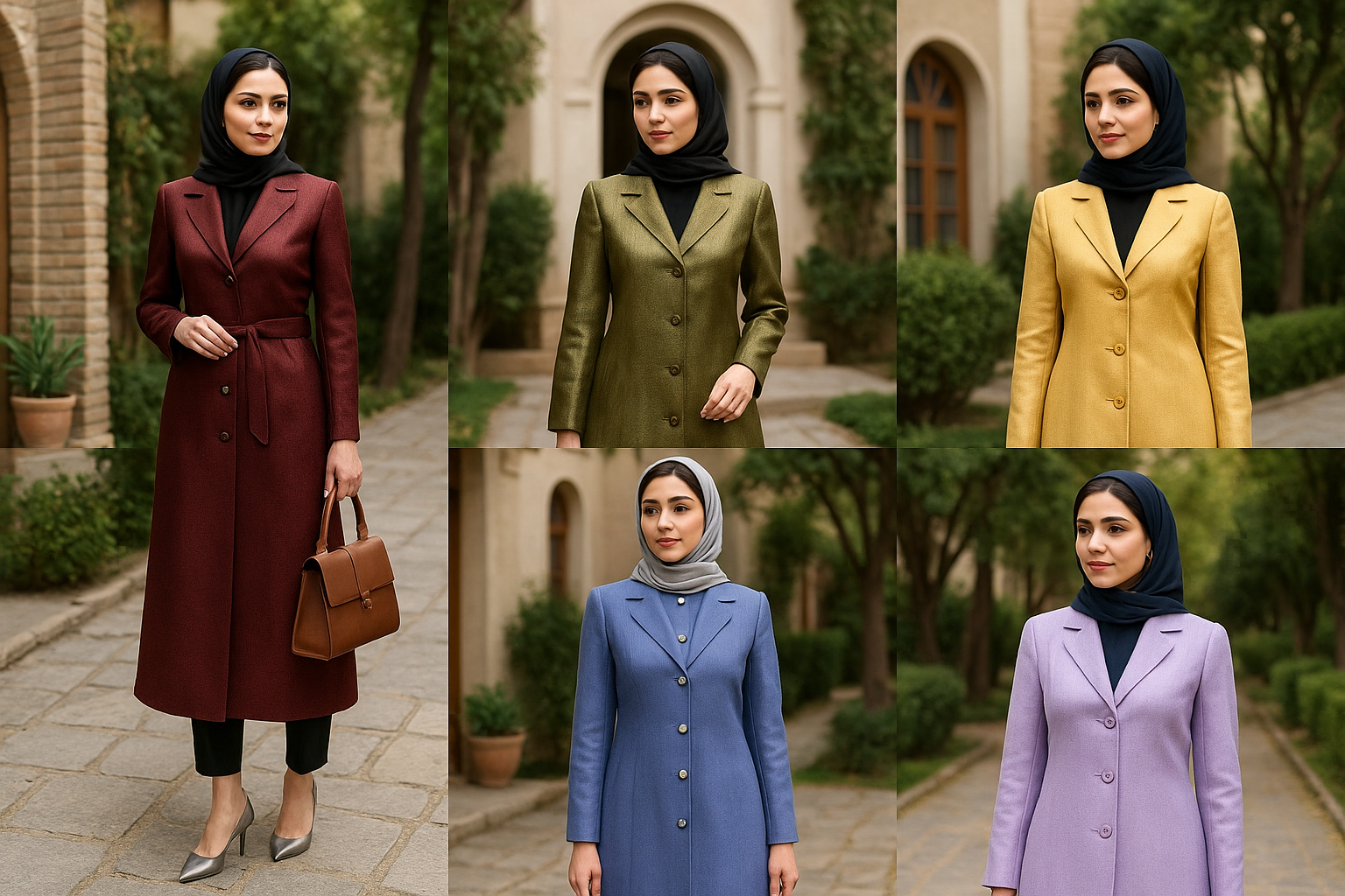 مانتو آبی نیلی برای پوست روشن - مزون نوبل ۱۴۰۴